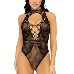 Visnet Kanten Bodysuit - Zwart | Leg Avenue